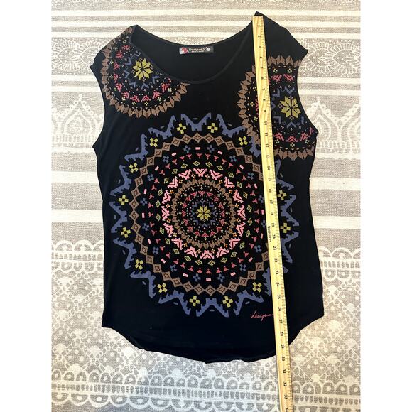Desigual Sleeveless Patterned Blouse Size Large - Picture 5 of 7